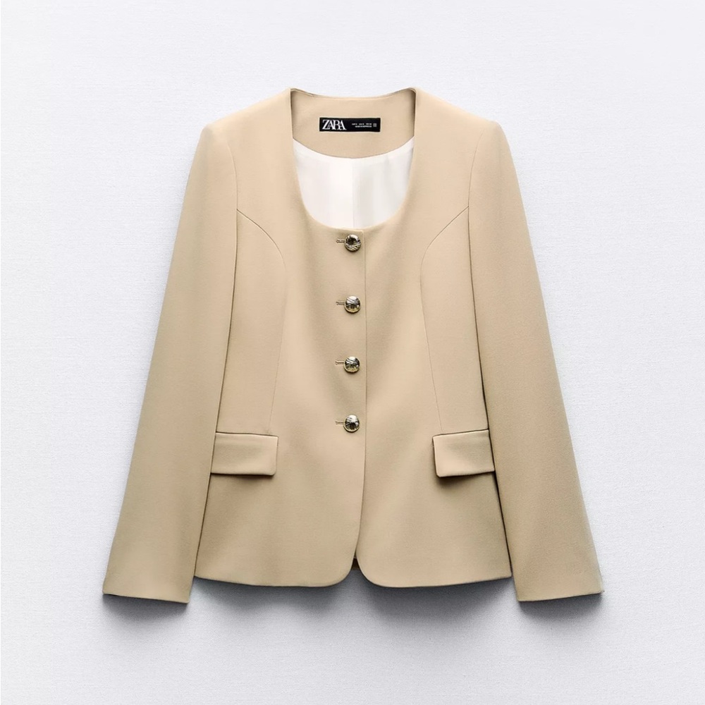 Zara Scoop Neck Blazer